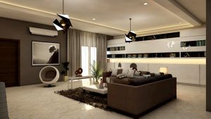 Photo "Fashionable cylindrical floor lamps suitable for modern living rooms"