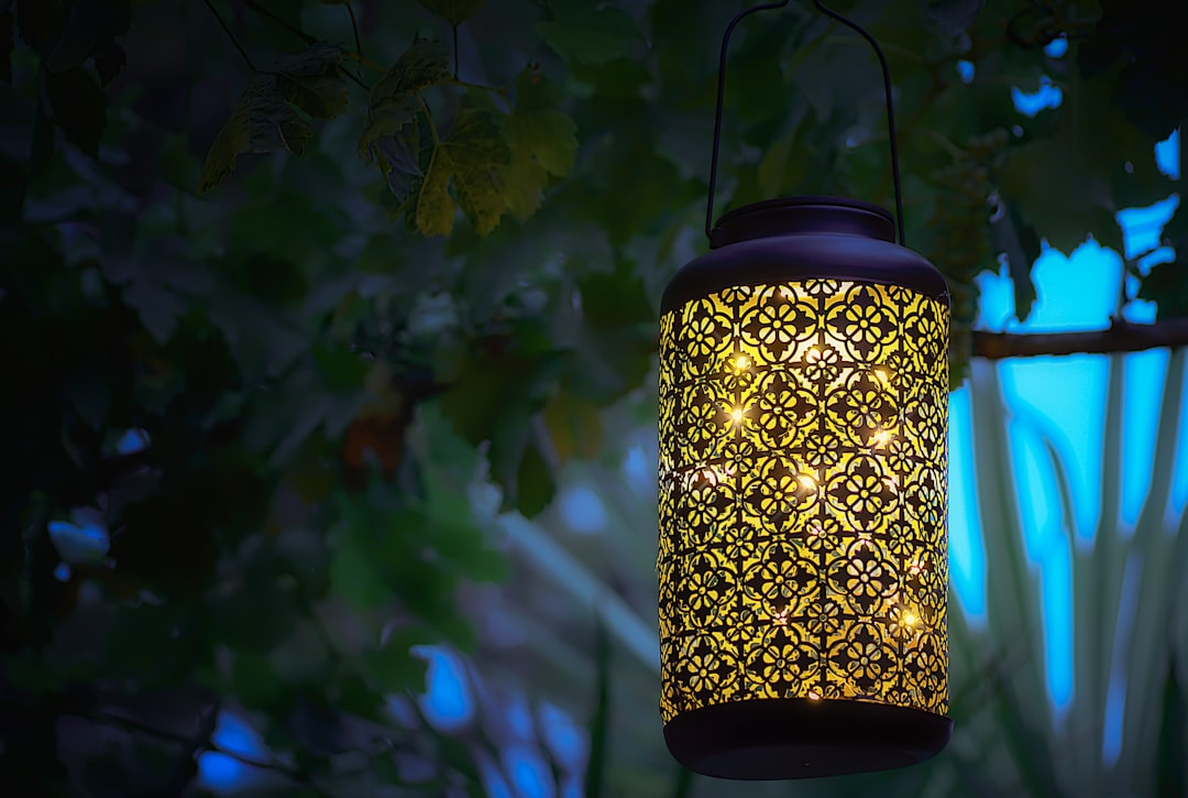 Photo outdoor rattan lantern